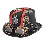 Photo Gallery awakentti cappello steampunk, gotico steampunk, cappello a cilindro con occhiali per halloween, accessori steampunk, cappello copricapo uomo donna (rosso) Photo Gallery awakentti cappello steampunk, gotico steampunk, cappello a cilindro con occhiali per halloween, accessori steampunk, cappello copricapo uomo donna (rosso)