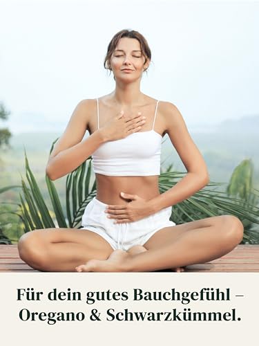 GRÜNE VALERIE® Oregano Öl Kapseln [HOCHDOSIERT] – DuoKomplex mit Schwarzkümmelöl 90 Stück – 82% Carvacrol Wildes Berg Oreganoöl – 500mg Kapseln vegan & magensaftresistent – laborgeprüft & ohne Zusätze