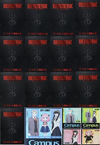 Berserk Deluxe Edition Series 13 Books Collection + Kokuyo limited Edition Manga Notebook Set (vol 1-13)