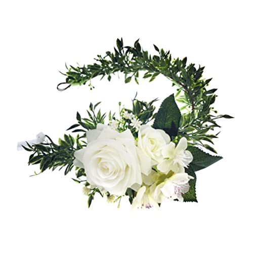 Beavorty Corona Di Fiori e Foglie Cerchietto Floreale Per Accessori Capelli Da Sposa Per Matrimoni e Feste