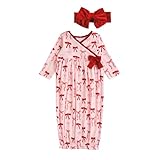 Mud Pie Baby-Mädchen Kids Christmas Bow Take Me Home Kleid, Pink, 0-3 Monate