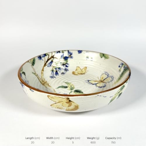 Image of SNS Neelanjali Ceramic Serving Bowl | Premium Salad & Snacks Bowl | Semi-Matt Finish Dinnerware for Oats Pasta Fruits & Desserts | Tableware for Gifting (Neelanjali Kitchenware Bowl, 1 Piece)