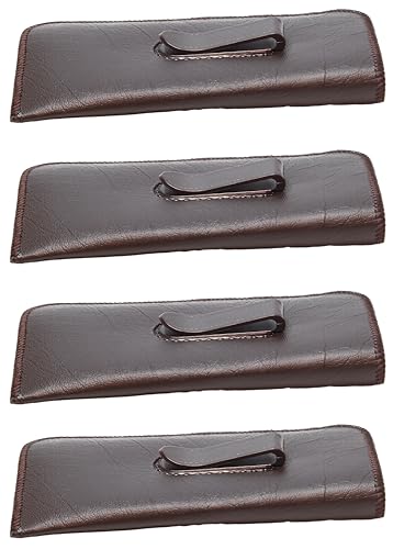 Image of Calabria S-41 Soft Slim Slip In Eyeglass Case w /Pocket Belt Clip PU Leather Mens Womens Glasses Holder Pouch Sleeve Storage