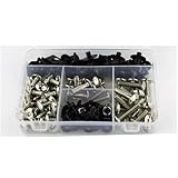 Befestigung Motorrad Verkleidung Befestigungen Schrauben Muttern Kit Für Yamaha FJR1300 FJR 1300 2001-2012 Motorrad Windschutzscheibe Schrauben Clips Karosserie Schraubensatz(Silber)