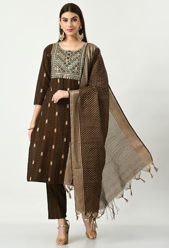 AnjuShree Choice Women Indian Embroidered kurti set for women with dupatta | ORDER 1 SIZE BIGGER3