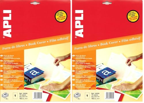 Couvre-livres en feuilles APLI 10230 transparentes repositionnables x20