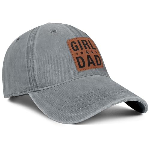 Image of Girl Father Daddy Dad Leather Patch Hat Birthday for Dad Papa from Daughter Son Adjustable Trucker Hat