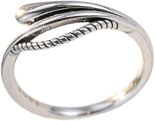 PWXWQV S925 Sterling Silver Snake Ring for Men Women, Adjustable Wrap Vintage Oxidized Gothic Jewelry