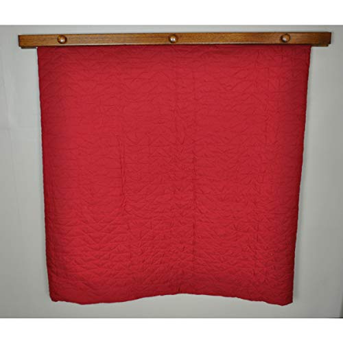 Image of RRD Quilt Hanger for Wall for Display - Amish Made Wooden Quilt Rack Wall Mount - Rustic Tapestry Quilt Wall Hangers (Oak Wood, Fruitwood Stain, 48 inch Long)