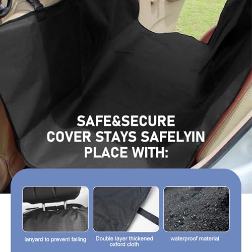 JawGrew 1 tapete para animais de estimação para assento traseiro do carro, 43 cm x 142 cm, tecido Ox