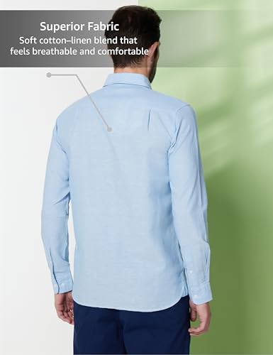 Image of Symbol Premium Men's Cotton Linen Casual Shirt - Regular Fit | Full Sleeve (Available in Plus Sizes)