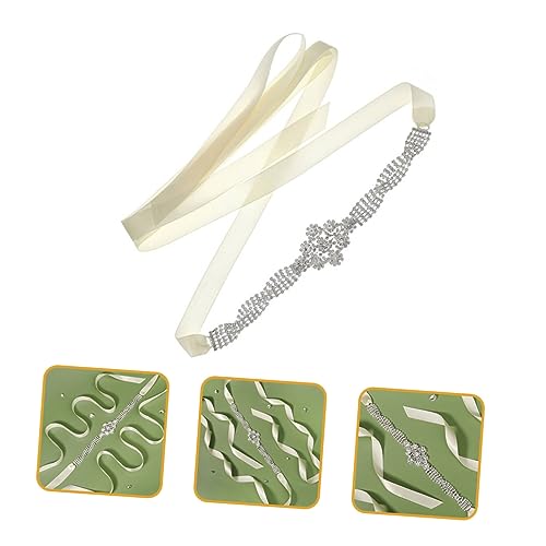 FRCOLOR Elegant Rhinestone Wedding Belt Self Tie Sparkly Bridal Sash for Dresses Lightweight Decorative Waist Belt for Special Occasions3