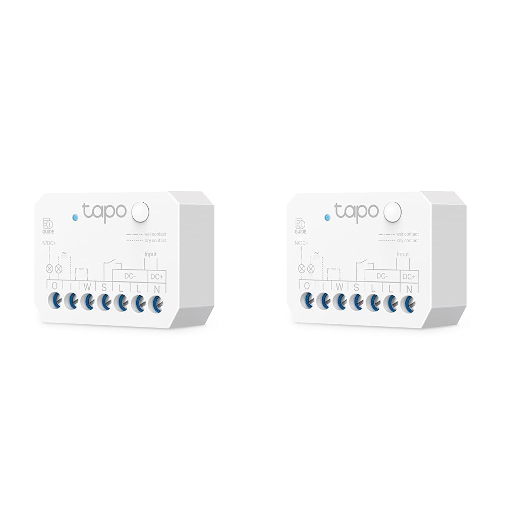 Tapo S110E Interruttore Intelligente, Modalità Contatto Secco/Bagnato, Controllo Remoto Porta del Garage/Caldaie/Sistemi d'Irrigazione/Sistemi di Controllo Accessi via Bluetooth/WiFi, Monitoraggio Uso
