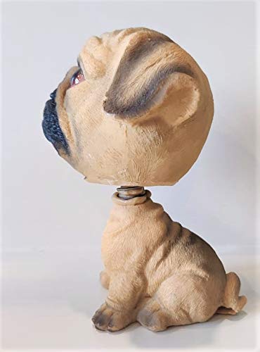 Image of Awestuffs Dog Bobblehead Resin Bobblehead Action Figure for Car, Desk, Office, Home Decor (Pug)