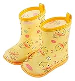 4Pasefmkm Rain Boots Fashion Print Children's Rain Boots Waterproof Lightweight Children's Rain Boots Non-Slip Sole Anti-Slip Rain Boots (Color : Green Size : 13cm) (Yellow 13cm)