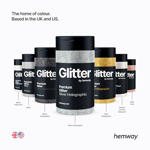 Purpurina holográfica negra Hemway de 130g fina para manualidades de resina y vasos epoxi 8