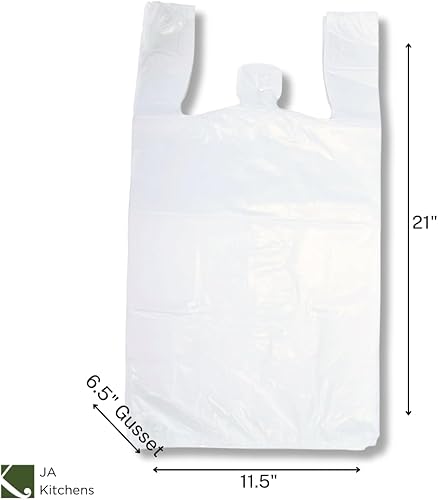 Miniatura 2 de Bolsas grandes de plástico para camisetas de comestibles, color blanco liso, Blanco