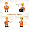 FUNERICA Construction Workers Toy Figurines - Miniature People Figures - 4-Pack