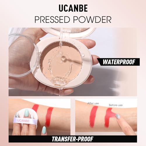 Image of UCANBE 2-in-1 Pressed Face Powder & Foundation Makeup, Matte Oil Control Flawless Setting Powder, Korean Makeup,Waterproof Long Lasting Finishing Powder (Fair)