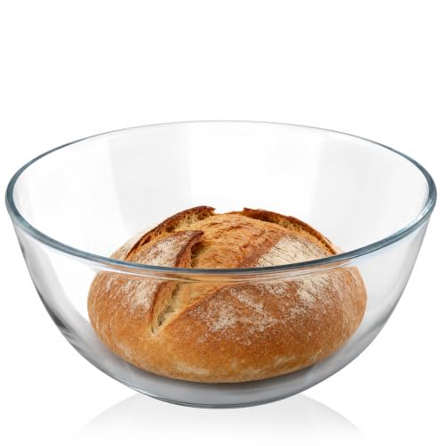 4.7 Qt Extra Large Glass Mixing Bowl Glass Bowl for Sourdough Bread Making