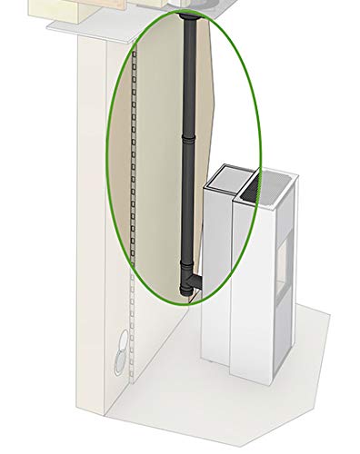 CONVESA Conduit de raccordement arriere - Ø 80 mm - Acier - Poele a granulés - Noir