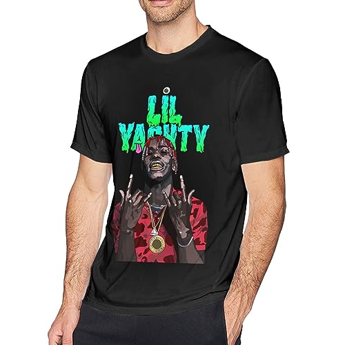 OWRIRWO Men's T-Shirt Lil Rapper Music Yachty Tops Crewneck Cotton Short Sleeve for Man tee Small...