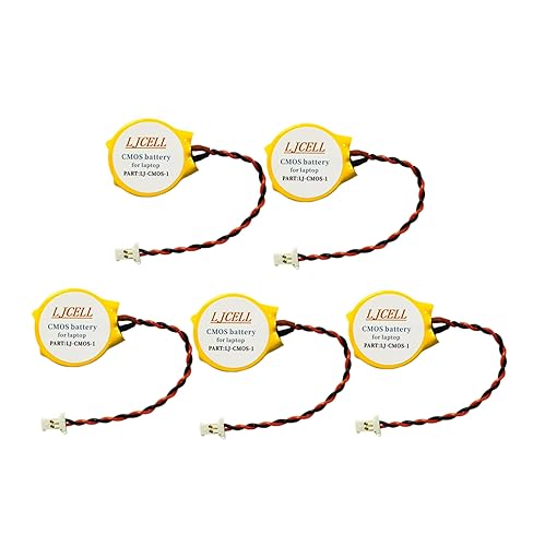 LJCELL 5PCS CMOS Battery for Dell Alienware Alpha R1 Steam Machine i5 i7 Desktop,for Fix Yellow Light,BIOS RTC CR2032 Battery with 2 Wire Cable and Connector