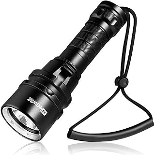 Genwiss Scuba Diving Flashlight Dive Torch 2000 Lumen Waterproof Underwater XM-L2 LED Submarine