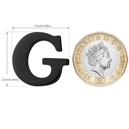 Image of HONEY BEAR Initial Alphabet Letter Lapel Pins Collar Badge Brooches for Mens /Womens Shirt Dress Decoration Black