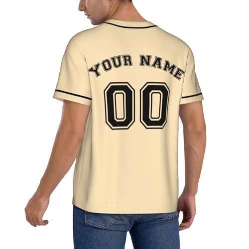 Camiseta de béisbol personalizada para hombres y mujeres en talla única color beige miniatura 7