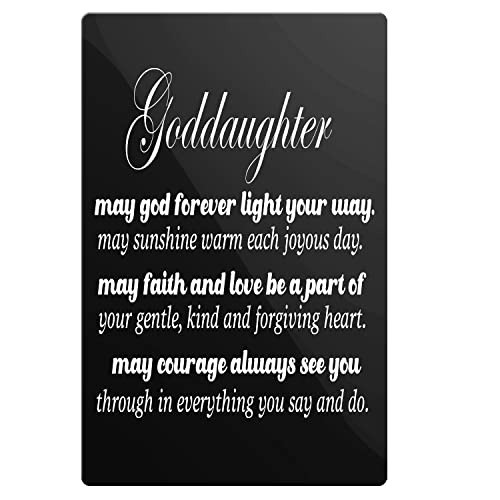 Goddaughter Card Engraved Wallet Insert - Goddaughter Religious Metal Wallet Card Present Christmas Birthday Confirmation Gift Mini Love Note - Goddaughter Gifts from Godmother Godfather