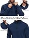 COOFANDY Men's Long Sleeve Running Shirts Quarter Zip Pullover Casual Fashion Lightweight Mock Neck Workout Sweatshirts Navy