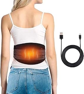 Heated Waist Belt,Heating Lower Back Pad Support for Warming Back Stomach Abdominal Tension Pain Reilief Electric USB Belly Wrap for Waist Abdomen Lumbar Fits Men Women Power Bank Not Included