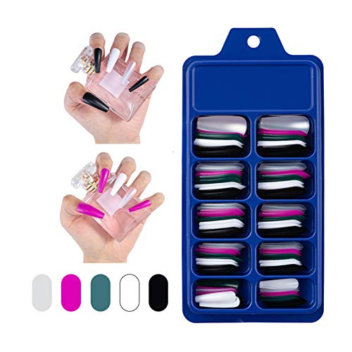 Sarg Kunstnägel-Set, Ballerina-Nagelspitzen, volle Abdeckung, bunt, falsche Acryl-Nagelkunst-Tips für Nagelstudios und… – Bild 3