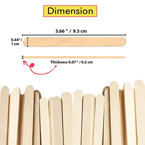 Apremont 300 Pcs Mini Natural Wooden Food Grade Craft Sticks - Ice Cream Stick - Popsicle - 3.5 Inch Length - Suit Crafting, Stirring, Paddle, Waxing, Small Ice Pop Stick For Diy Kids Popcicle #TOP6
