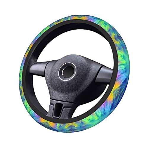 Tie Dye Colorful Steering Wheel Cover Protector Car Accessories For Women Men 15 Inch Auto Universal Non-Slip Interior Decor #TOP4