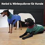 Katzinst Rollkragen Hundepullover - Pullover Hunde mit Leinenloch | Leicht und Warm Hundepulli für Große Hunde, Ärmelloser Winter Hundekleidung, Grün, 3XL