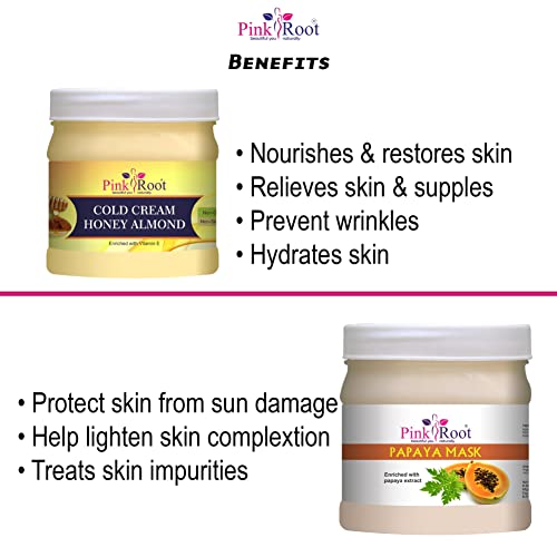 Image of Pink Root Honey Almond Cold Cream 500gm with Papaya Mask 500gm