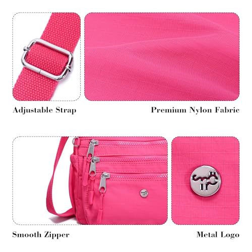 Image of AOCINA Nylon Crossbody Bags for Women Multi Pocket Cross Body Purses