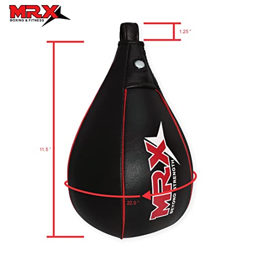 Mrx Speed Punching Bags Genuine Leather Mma Training Speed Bag Muay Thai Speedkills Punching, Dodge Striking Bag For Workout Pro Boxing Bag For Home Gym Kids, Men, Women, Full Black Red #TOP1