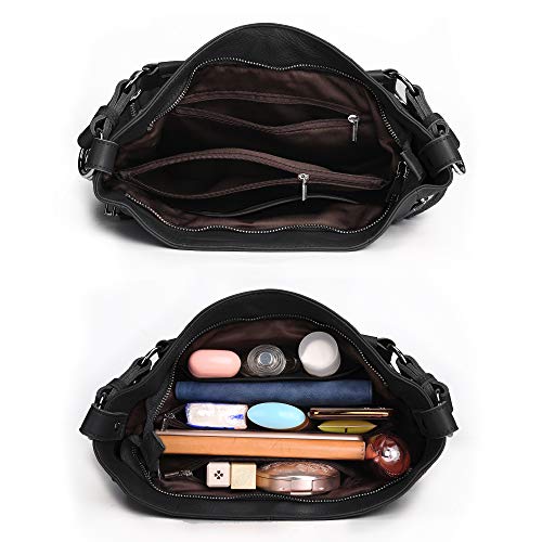 Image of YALUXE Women's Real Leather Shoulder Bags Hobo Handbag Purse Crossbody Bag