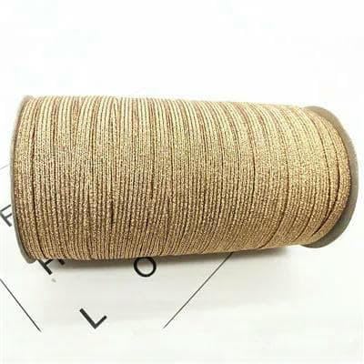 1 rollo de banda elástica de 6 mm para costura, color dorado, plateado, rosa, cinta elástica para la cintura, color champán, 6 mm, 144 años