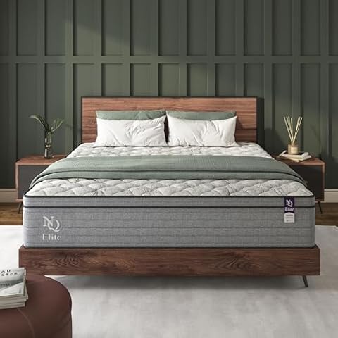 NapQueen Elite Series Machka King Size Mattress, 12 Inch Cooling Gel Memory Foam Mattress King Size, Hybrid Mattress in a Box with Individual Pocket Spring, CertiPUR-US Certified, Made in USA Cover