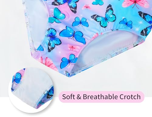 Image of Girls Bathing Suits Colorful Swimsuits with UPF 50 + Sun Protection Sleeveless Toddler Kids One Piece Swimwear
