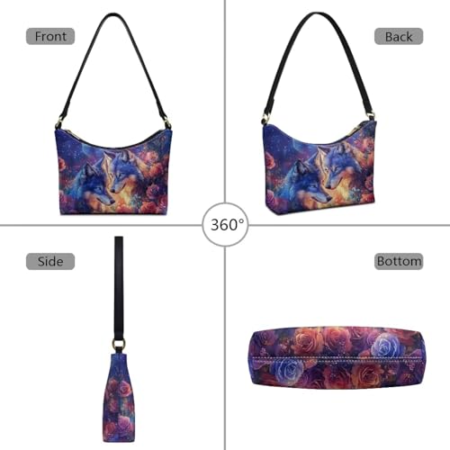 Image of Handbag for Women Leather Underam Shoulder Bag with Zipper Fashion Work Purse Waterproof Travel Wallet