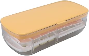 Forma de Gelo Silicone Forma de gelo com Tampa Bandeja Para Cubos De Gelo Camada Dupla com Capacidade para 24 Cubos por Camada - Solta Fácil, 24 Cubos em um Click - BAnpinSH