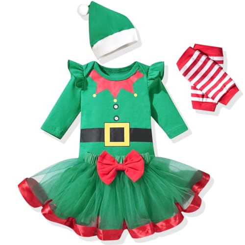 Image of Aalizzwell Newborn Infant Baby Girls Holiday Skirt Outfit