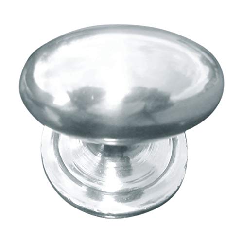 Euroart Kitchen Cupboard Door Pull Handle Heavy Oval Solid Knob in Polish Chrome 30mm with Screw