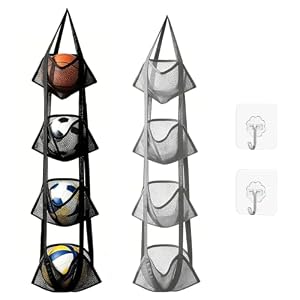 2 Stück Ballsack Ballnetz Ball Aufbewahrung Wand Hängend Tragbare Balltasche Bälle Aufbewahrung für Basketball Fußball Volleyball Rugbybälle Platzsparende Ball