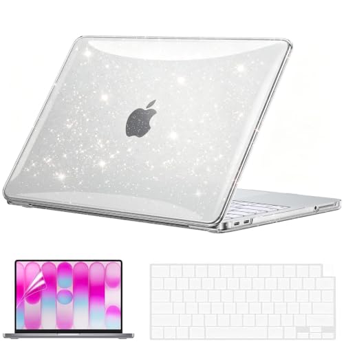 Image of EooCoo Compatible with Apple 2026 MacBook Neo Case 13 inch Mac Laptop A3404 with A18 Pro Chip, Transparent Hard Shell & Keyboard Skin Cover & Laptop Screen Protector - Glitter Crystal Clear